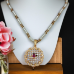 Gold Plated Pendant with Ruby & Zircon