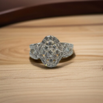 Ornate Zircon Cluster Ring