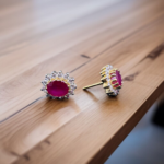 Oval Ruby Solitaire Studs