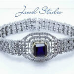 Silver Diamond Style Bracelet White Gold Plated
